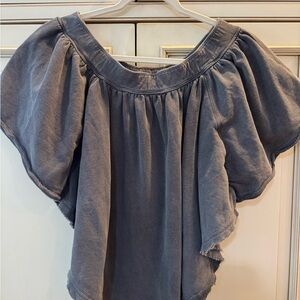 Free People Charcoal Gray Sweatshirt